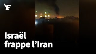 Iran  les images dun incendie après les frappes dIsraël à Téhéran [upl. by Notxam]