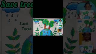 How to draw save trees🌴save Earth🌎savetrees shortsshortsviralviralyt ytshortsdrawing [upl. by Otilegna]