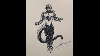 How i convert stickman into Frieza💀 anime drawing dragonball frieza [upl. by Sirap771]