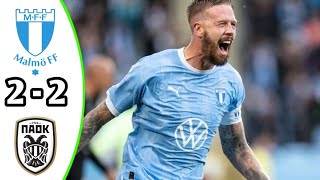 Malmo FF vs PAOK 22 Highlights  Qualification Champions league 2024 eFootball Game Play [upl. by Adnahcir423]