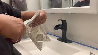 Bathroom Tile Backsplash with Trim How To [upl. by Kline904]