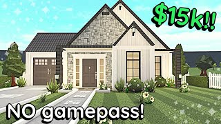 15k Modern Bloxburg NO GAME PASS House Build WITH VOICE [upl. by Latsyk]