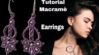 Tibetan Style Beads earring macramè tutorial [upl. by Eileek822]