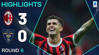 MILAN 30 LECCE  HIGHLIGHTS  Three goals in five minutes for Milan  Serie A 202425 [upl. by Harrus]