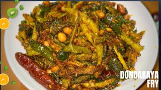 dondakaya fry recipe spicy tindora fry [upl. by Julietta952]