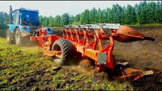 Плуг оборотный KUHN MultiLeader  Plowing 2018  скоростная вспашка  ХТЗ17221  Т150 [upl. by Nahsyar]