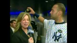 Derek Jeter douses Kim Jones with champagne [upl. by Asillam477]