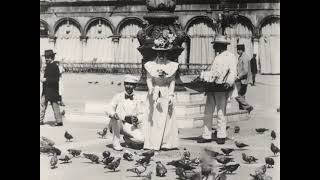 Feeding the Pigeons in Saint Marks Square Venice 1898 British Mutoscope amp Biograph [upl. by Acinorev472]