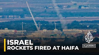 Israel’s army says 5 rockets targeting Haifa intercepted [upl. by Haile715]