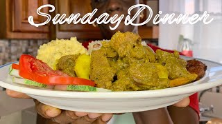 So Delicious Gungo Rice amp Peas Curry Goat With Mashed Potatoes Vals Kitchen [upl. by Noyek70]