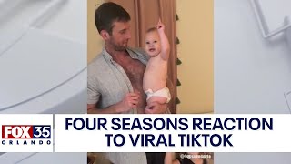 Four Seasons Orlando reacts to viral TikTok of very excited baby [upl. by Ridley]