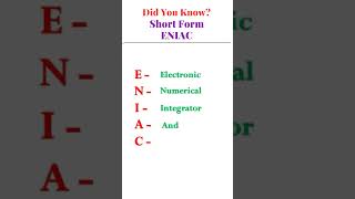 Computer ENIAC Meaning computer shorts [upl. by Kobi108]