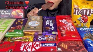 FERRERO ROCHERCHOCOBAR ICECREAMDAIRYMILKDARK FANTASYKITKATFIVESTARMampM ASMR [upl. by Watson]