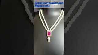 Pearl necklace with pink stone [upl. by Eibbed]