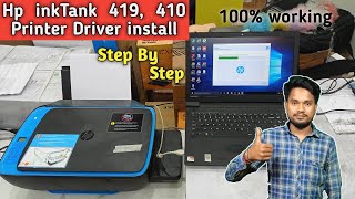 How To install Hp ink Tank wireless 419 Printer in Laptop  Driver Download And install [upl. by Aredna386]