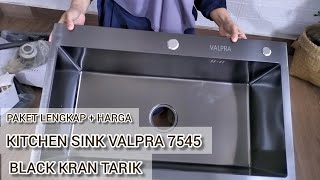 REVIEW BAK CUCI PIRING STAINLESS VALPRA 7545 HITAM kitchen sink [upl. by Karp]