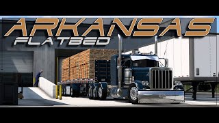 Trucking  ATS  Blue the Pete hauling in Arkansas  Flatbed and mixed loads [upl. by Lirbij955]