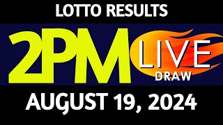 Lotto Result Today 200 pm draw August 19 2024 Monday PCSO LIVE [upl. by Rapsac]