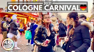 🇩🇪 KÖLN  COLOGNE Carnival Chaos in Germany 2021  4K HDR Walking Tour [upl. by Atthia]