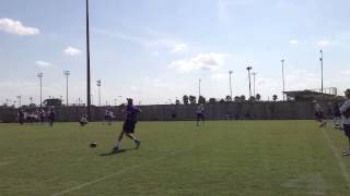 LSU WR Derrick Dillon runs gauntlet drill [upl. by Nylanej]