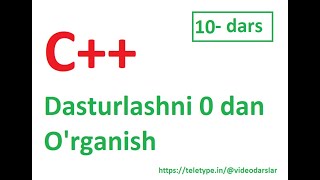 Dasturlashni 0 dan Organish 10 dars [upl. by Asen]