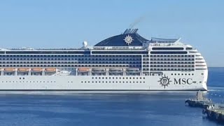 cruise ship MSC Poesia arriving to Tallinn timelapse [upl. by Cassell]