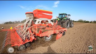 Seeding Cover Crops with a Deutz Fahr 8280 Tractor amp Pottinger Terrasem C6 Seed Drill [upl. by Otrepur281]