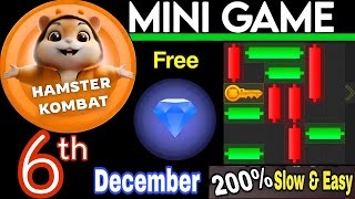 6 December 💎🔑🐹 Puzzle Trick P2E Hamster Kombat key MiniGame Solved slow step by step 🎮 [upl. by Yrrad]