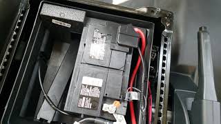 2020 Ford Transit Battery Installation Review  battery view driver seat and housing cover removed [upl. by Aleafar828]