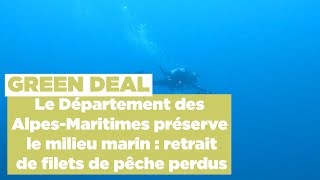 Retrait de filets de pêches perdus dans le parc maritime départemental EstérelThéoule [upl. by Dnalerb74]