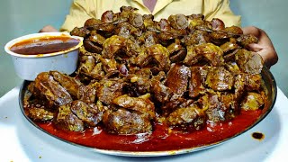 Very Laal Big Bakre Ka Maas Liver With Kalija And Roti Eating 🔥 Mutton Liver Curry Mukbang  Oily [upl. by Selhorst]