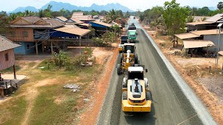 Great Spreading Gravel Method Using SDLG G9190F Grader To Build New Rural Foundation Roads [upl. by Luigino]