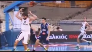 Linas Kleiza Amazing Pass to Robertas Javtokas vs Bosnia and Herzegovina 20130829 [upl. by Arbuckle162]