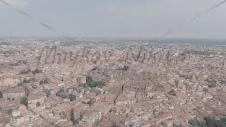 ALog Bologna Italy Old Town Panoramic view of the city Summer Aerial View [upl. by Wisnicki51]