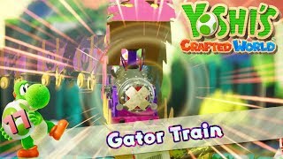 Yoshis Crafted World 100 Walkthrough 17  Gator Train Rumble Jungle Boss Fight [upl. by Doug]