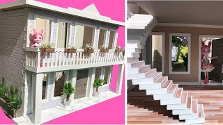 DIY cardboard dollhouse how to make a 112 scale dollhouse [upl. by Eive57]