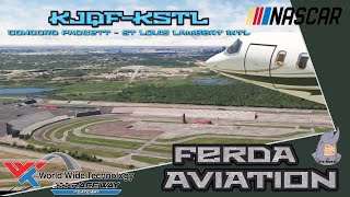 MSFS FERDA Moto NASCAR Charter  Real LJ35 Pilot Flies Flysimware Learjet 35A  KJQFKSTL [upl. by Dorraj]