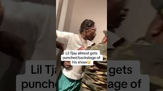 LIL TJAY PUNCHED BACKSTAGE OF HIS OWN SHOW liltjay rapper hiphop rap viral shorts music [upl. by Nosduh]