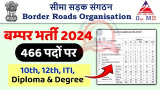 Border Roads Organisation बम्पर भर्ती 2024 💯 10th 12th ITI Diploma Degree के लिए ✅ BRO Vacancy [upl. by Garate]