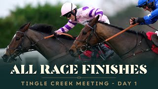 ALL RACE FINISHES  BETFAIR TINGLE CREEK DAY 1 AT SANDOWN PARK [upl. by Eerihs]