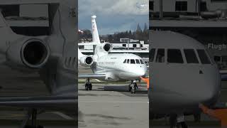 Swiss Air Force Dassault Falcon 900EX Landing in Bern  Marks from Birdstrike Incident [upl. by Casaleggio]