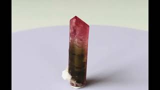 Double terminated polychrome Tourmaline crystal 1 [upl. by Lyrradal]