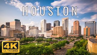 Houston Texas  USA 🇺🇸  4K ULTRA HD Drone Footage [upl. by Idnam]