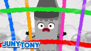 The Naughty Gray Crayon  Crayon Fairies More  Color Songs for Kids  JunyTony [upl. by Nachison]