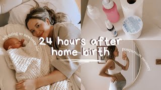 24 hours after home birth  postpartum recovery  a full day with a newborn [upl. by Egwan]