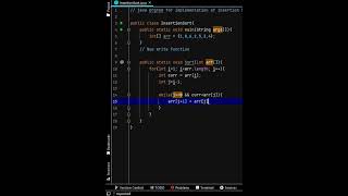 Insertion sort using Java Program  coding javaprogramming Insertionsort sorting [upl. by Sender]