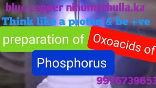 Preparation oxoacids of phosphorus H3PO2 H3PO3 H4P2O6 H3PO4 H4P2O7 [upl. by Nitsrek800]