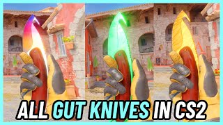 ★ GUT KNIFE All Skins  CS2 InGame 4K [upl. by Sternick]