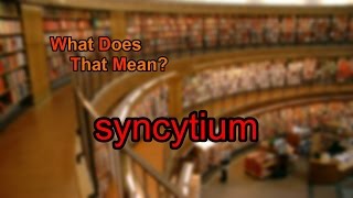 What does syncytium mean [upl. by Michaud776]