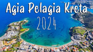 Agia Pelagia Crete walking tour 4k drone vlog Greece 2024 [upl. by Kcirted]